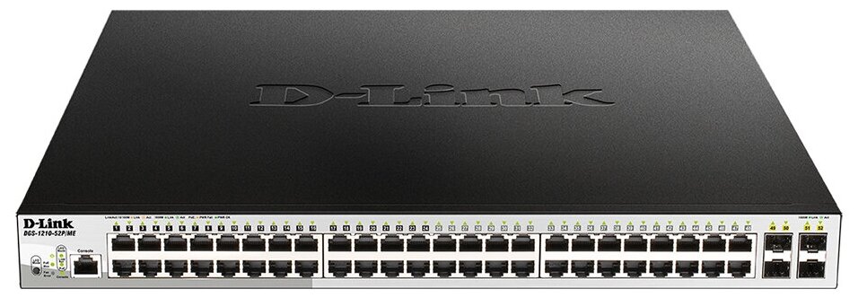 Коммутатор D-Link DGS-1210-52P/ME, управляемый, количество портов: 48x1 Гбит/с (DGS-1210-52P/ME/B1A)