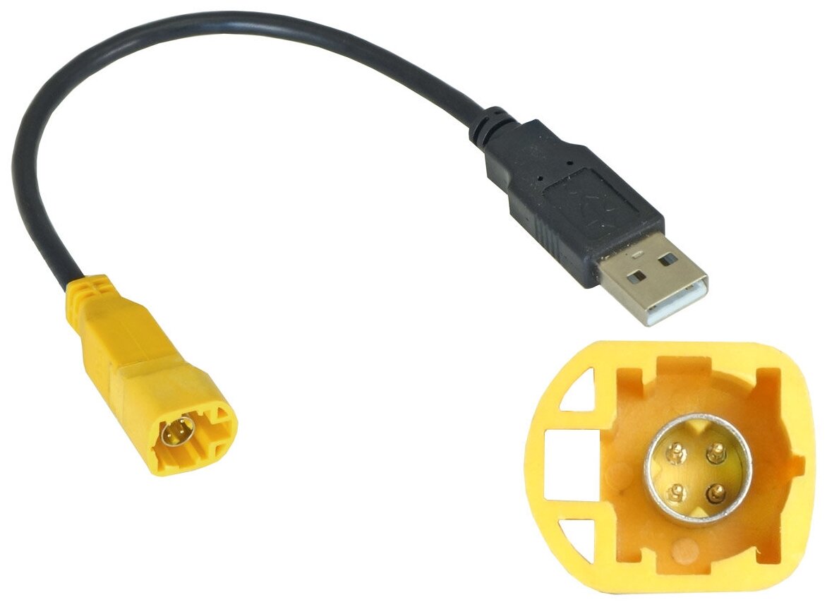 USB-переходник VW, SKODA (тип2) для подключения магнитолы Incar к штатному разъему USB (Incar USB VW-FC107)