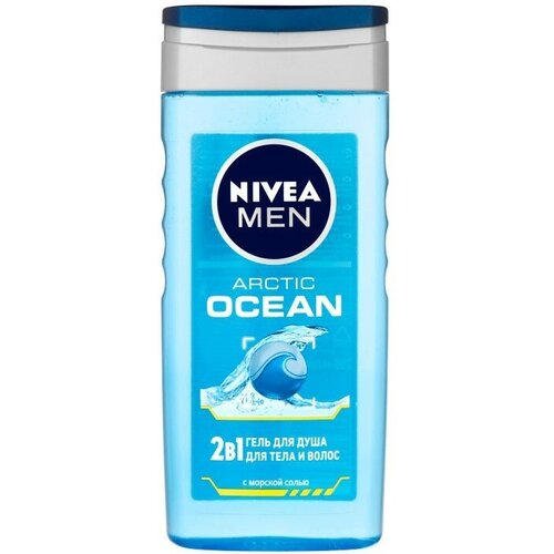 гель для душа с морской солью spa 280 г энергия фруктов Гель для душа мужской NIVEA MEN 2в1 Arctic OCEAN для тела и волос с морской солью, 250 мл.