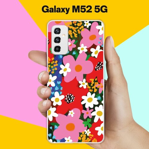 Силиконовый чехол на Samsung Galaxy M52 5G Яркие цветы / для Самсунг Галакси М52