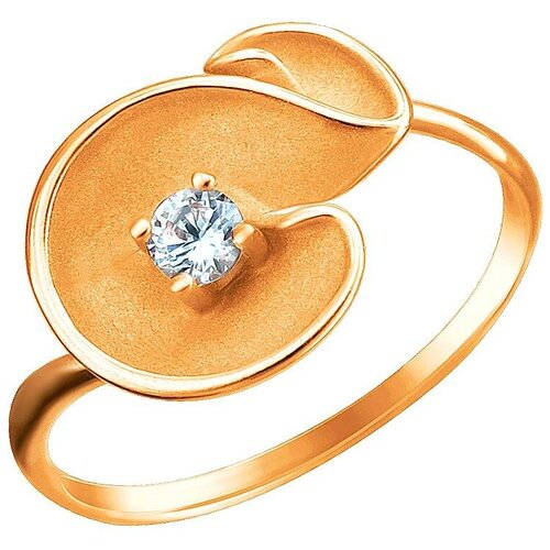 фото Эстет кольцо с 1 фианитом из красного золота 01к1112462, размер 16.5