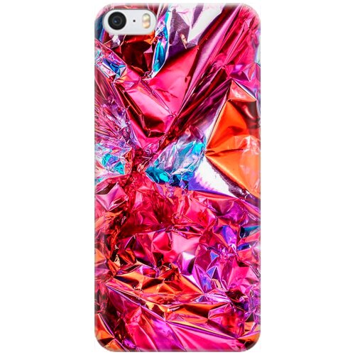 фото Re:pa накладка transparent для apple iphone se / 5s / 5 с принтом "розовая фольга"
