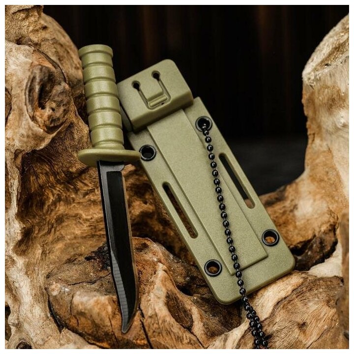 Нож-брелок "Аркелл" 9см, клинок 50мм/1,5мм, зеленый