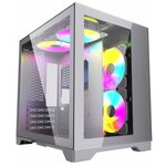 Корпус Powercase Vision Micro, White, Tempered Glass, 4х 120mm 5-color fan, mATX (CVWM-L4) - изображение