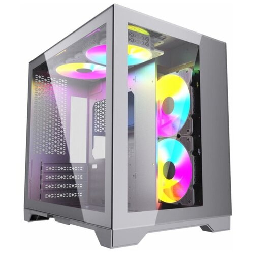 Корпус Powercase Vision Micro, White, Tempered Glass, 4х 120mm 5-color fan, mATX (CVWM-L4)