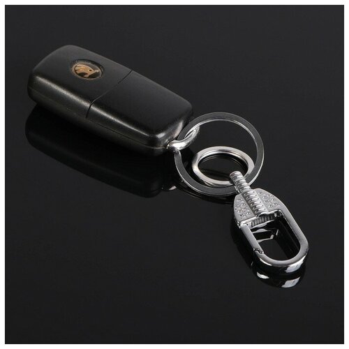 фото Брелок для ключей cartage, зажим, два кольца, серебро