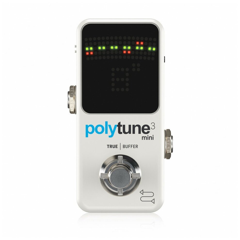 Хроматический тюнер TC ELECTRONIC POLYTUNE 3 MINI с полифоническим режимом и отключаемым буфером