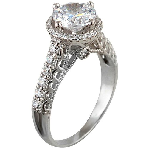 фото Эстет кольцо с фианитами из серебра с33к152900, размер 16