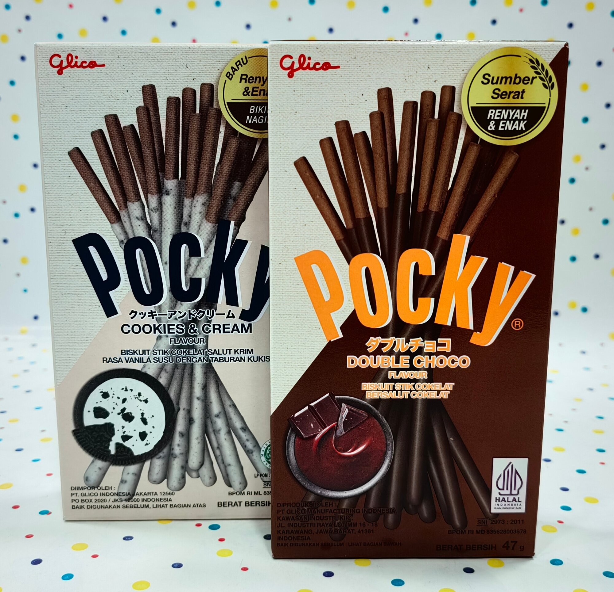 Палочки Pocky Покки печенье и крем, двойной шоколад. набор 2 упаковки 40гр, 47гр - фотография № 1