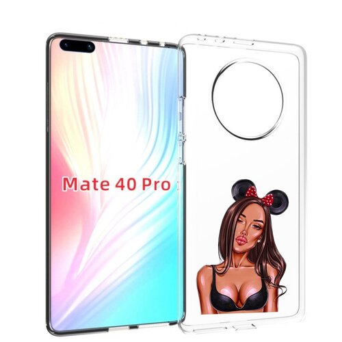 Чехол MyPads девушка-в-купальнике-с-ушками женский для Huawei Mate 40 Pro (NOH-NX9) задняя-панель-накладка-бампер