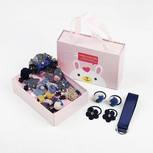 Набор аксессуаров для волос детский из 18 предметов в подарочной коробке