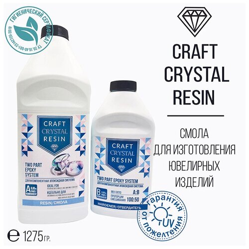 Ювелирная прозрачная смола Craftsmen.store CraftCrystalResin Profi Set, 1275 г