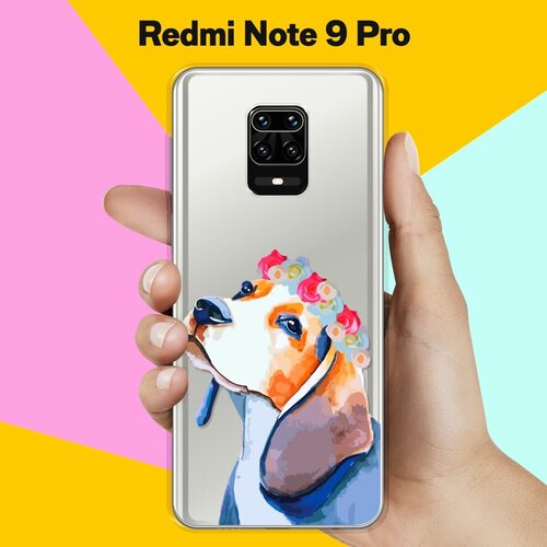 Силиконовый чехол Бигль на Xiaomi Redmi Note 9 Pro