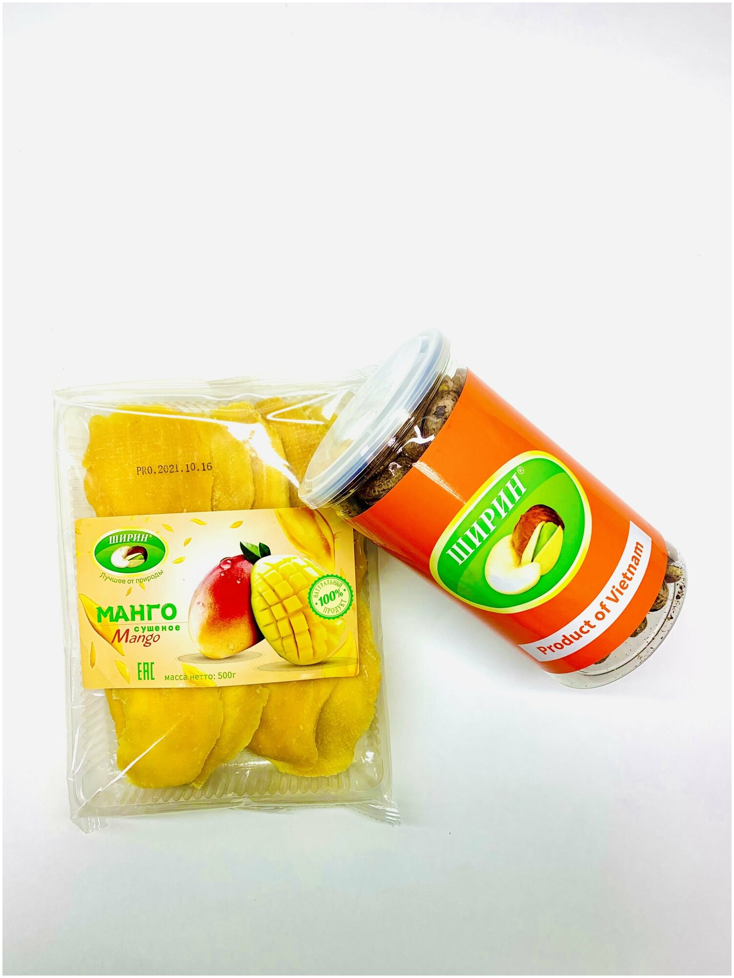 Комплект Манго сушеное натуральное без сахара 500гр и Кешью неочищенный жареный соленый 300гр ширин Premium - фотография № 3