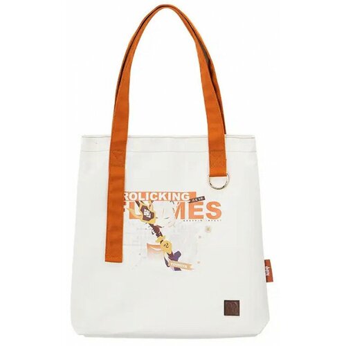 Сумка шоппер miHoYo, оранжевый, белый genshin impact anime cosplay baal kazuha canvas tote bag zhongli yoimiya xiao ayaka ganyu hu tao klee kids collection gifts