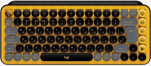 Изображение товара Клавиатура Logitech POP Keys, USB, беспроводная, желт/чер (920-010716) 1542279
