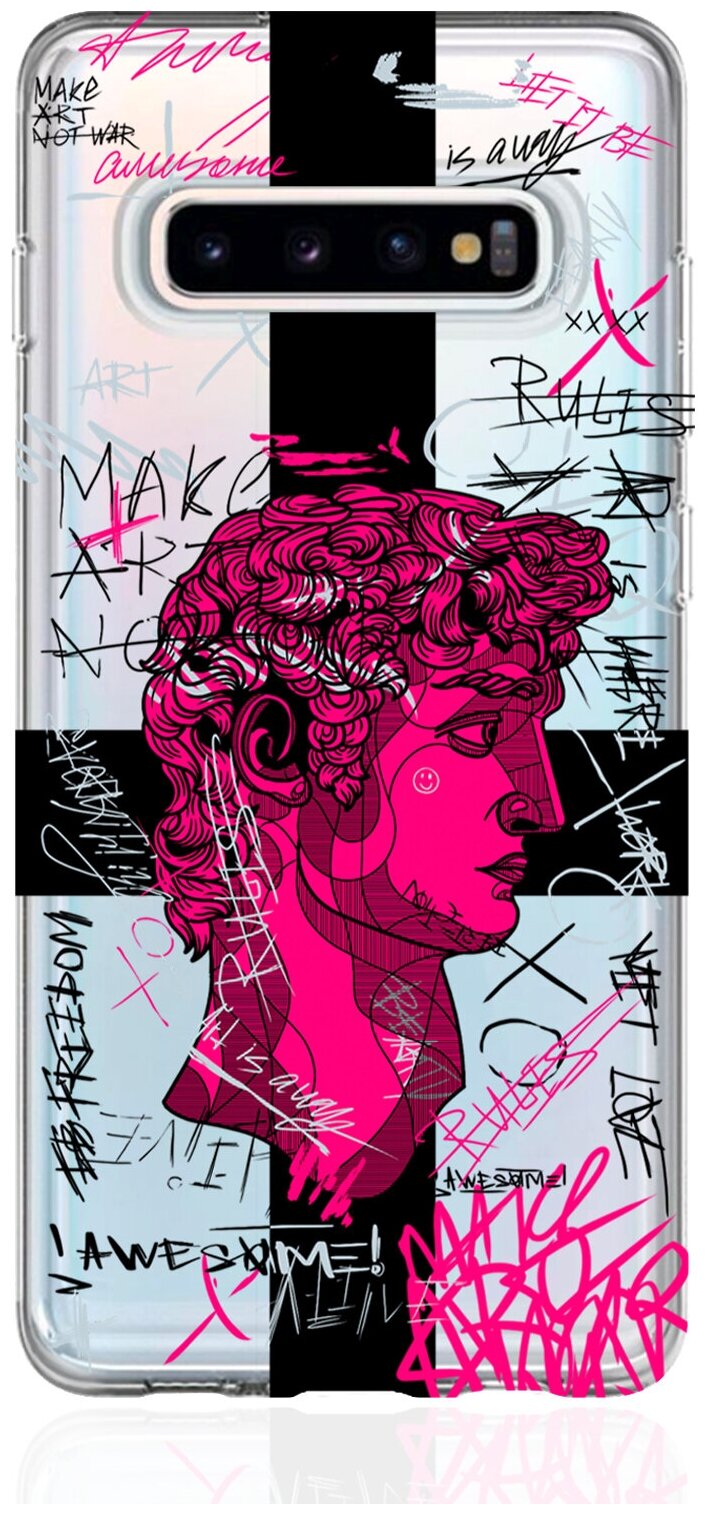 Прозрачный силиконовый чехол для Samsung Galaxy S10 Голова Давида граффити для Самсунг Галакси С10