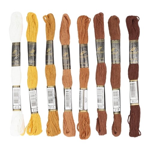 фото Набор мулине 8шт*8м bestex, коричневый микс (№4)