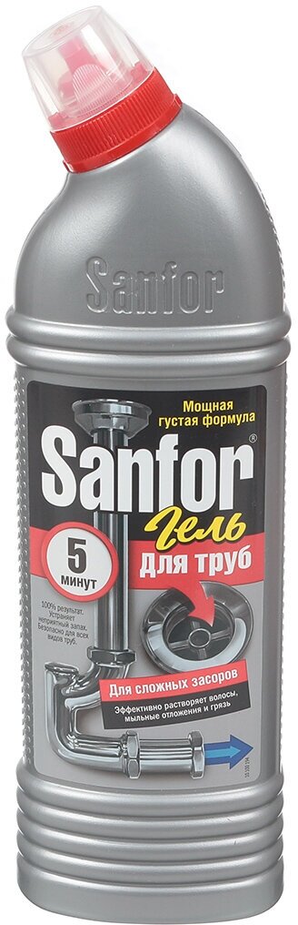 Средство от засоров Sanfor, 750 мл