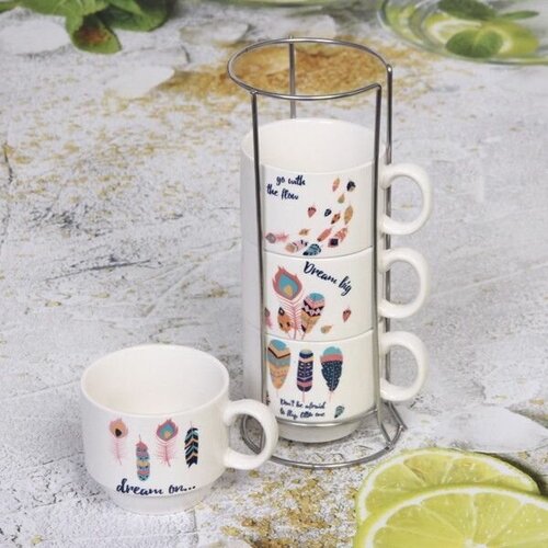 Набор кружек на стойке 200мл 