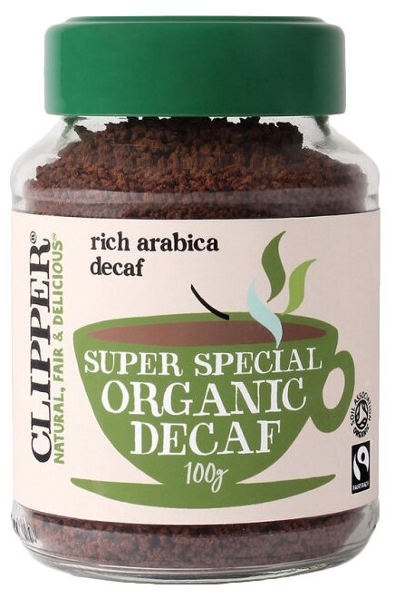 Кофе растворимый Clipper "Super Special Оrgаniс Decaf" без кофеина 100 г (из Финляндии)