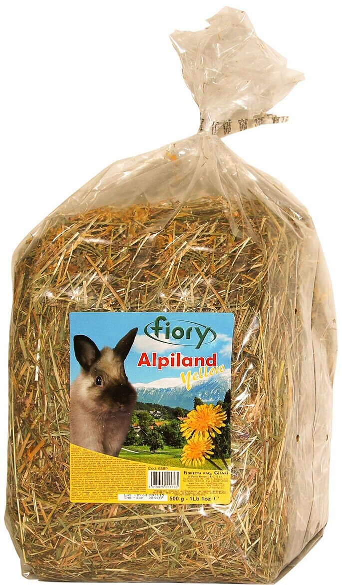 FIORY FIENO ALPILAND YELLOW – Фиори сено с альпийскими травами и одуванчиком для грызунов и кроликов (500 гр)