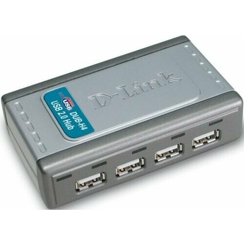 Разветвитель USB 2.0 D-link DUB-H4/E1A 4 downstream USB type A (female) ports, 1 upstream USB type A (male), support USB 1.1/2.0, fast charge mode