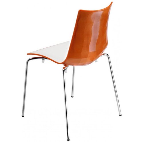 Пластиковый стул Zebra Bicolore 4 legs, Scab Design, белый, оранжевый