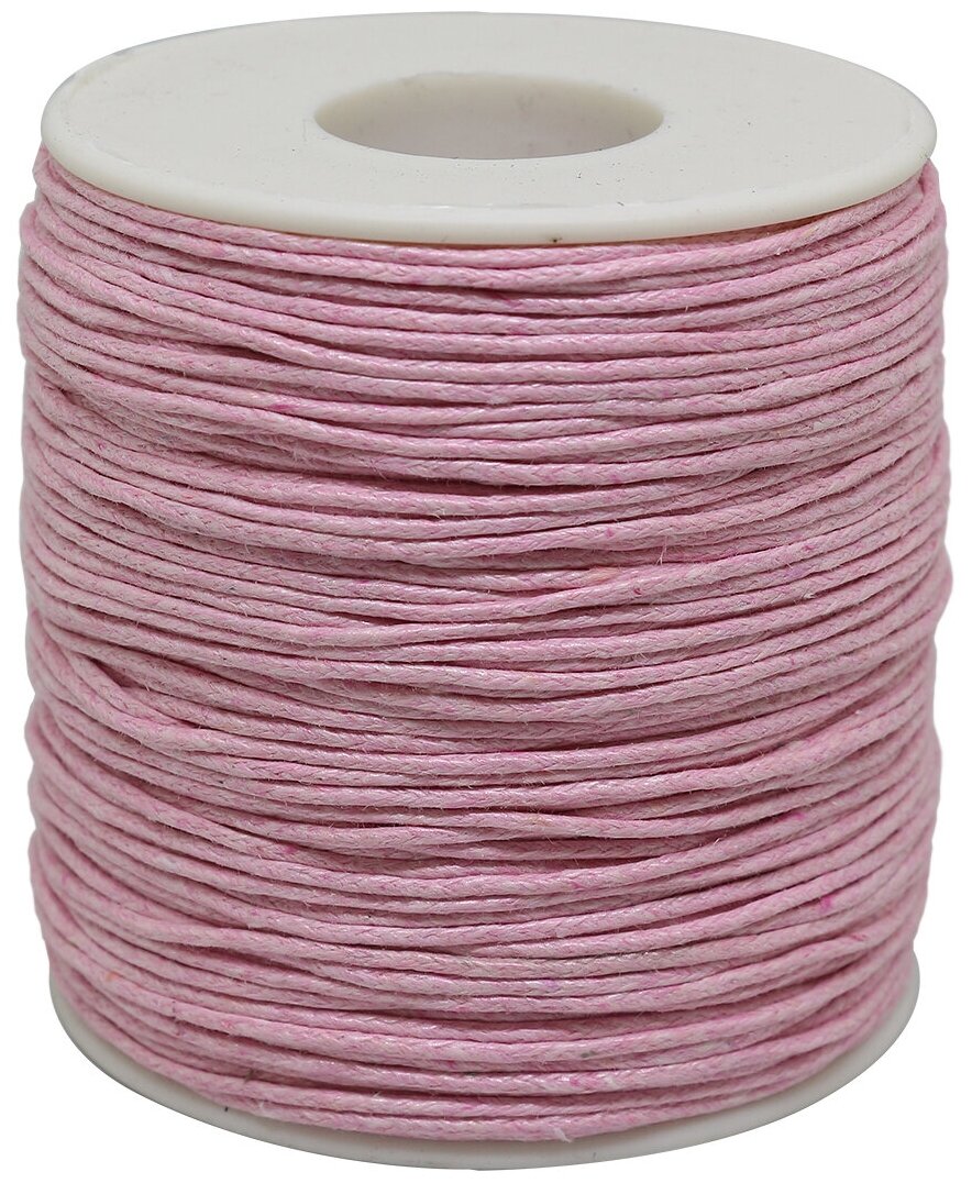 Шнур вощеный 1,0мм*100м цветной на катушке 0371-9002 (С513 розовый)