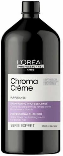 Шампунь-крем с фиолетовым пигментом, для нейтрализации желтизны L'Oreal Professionnel Serie Expert Chroma Creme purple dyes, 1500мл