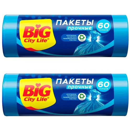 BIG City Пакеты для мусора HD 58х77 см 60л 20 шт синие (2уп)