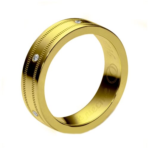 фото Эстет кольцо с 6 фианитами из серебра с позолотой 01о150117а, размер 16