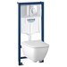 Инсталляция Grohe 38721001 в комплекте с унитазом безободковым Geberit Smyle Square 500.685.01.1