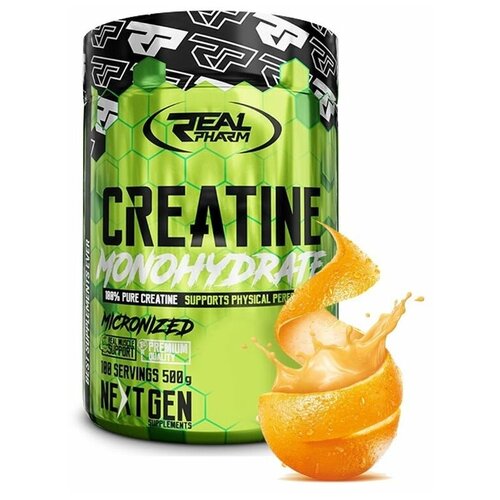 фото Креатиновый комплекс real pharm, creatine, 500г (апельсин) 100 порций / спортивное питание для мышечной массы