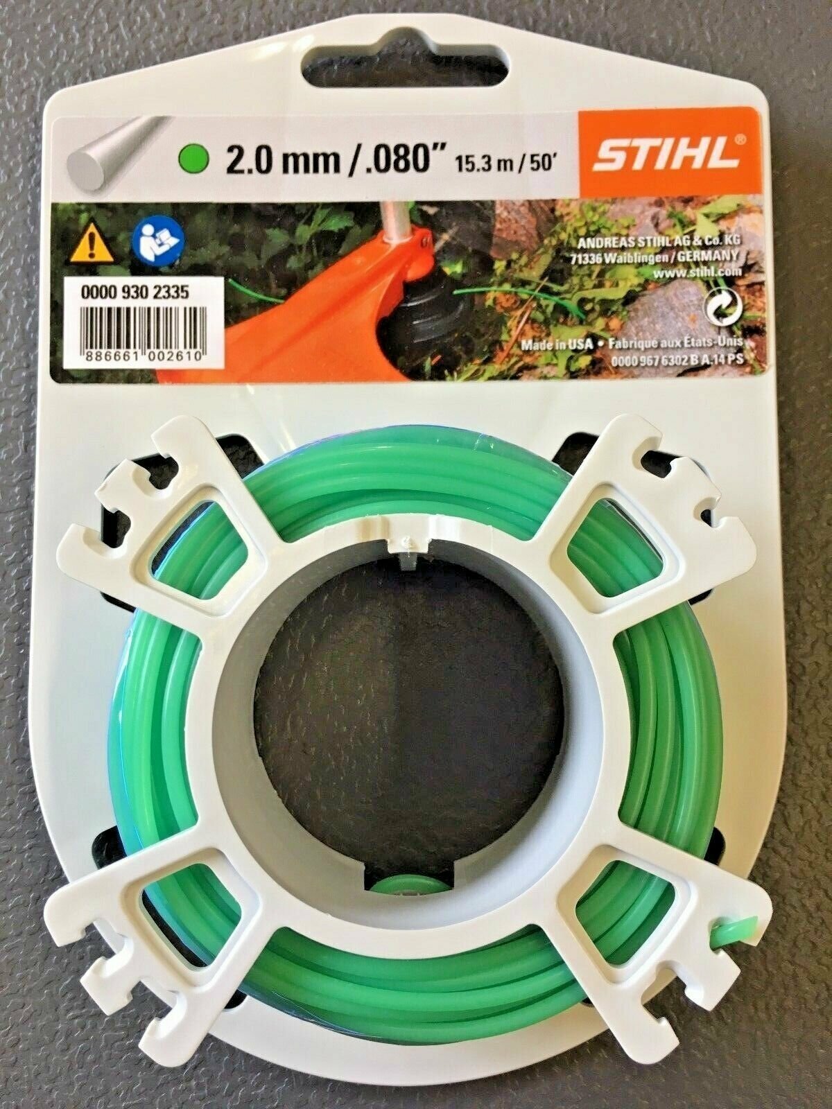 Леска для триммера круглого сечения 2,0 15м STIHL (00009302335)