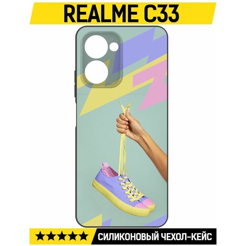 Чехол-накладка Krutoff Soft Case Кроссовки женские Цветные для Realme C33 черный чехол накладка krutoff soft case кроссовки женские цветные для realme c30s черный