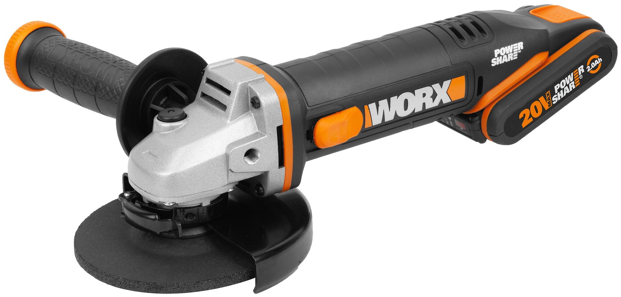 Аккумуляторная УШМ Worx WX803 2.0Ач х1 + 4.0Ач х1 кейс 125 мм