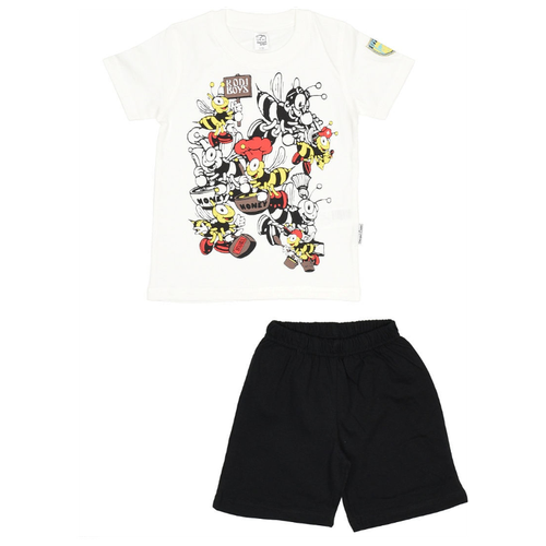 Комплект одежды Белый Слон, футболка и шорты, спортивный стиль, размер 134, бежевый