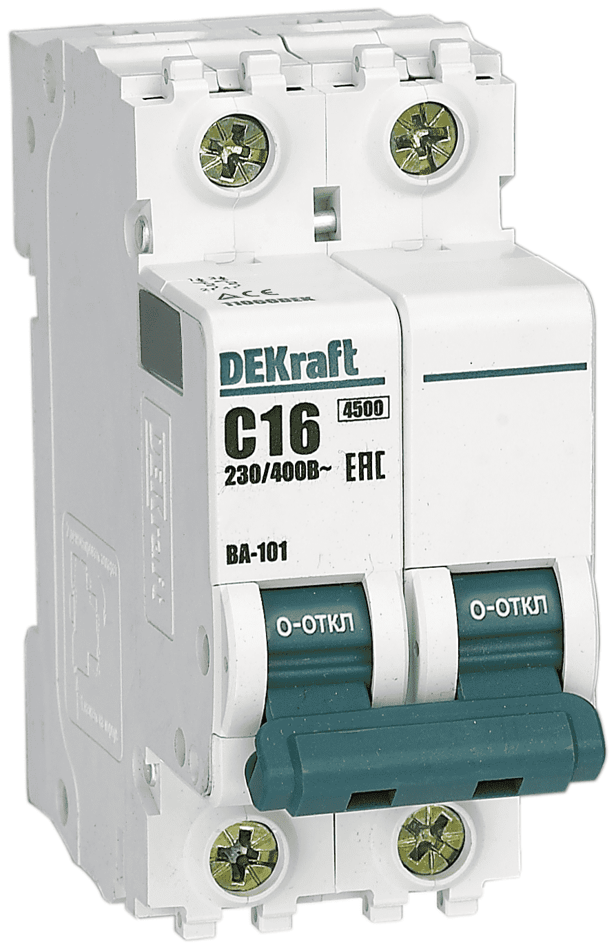 DEKraft ВА-101 Автоматический выключатель 2Р 16А (C) 4,5кА