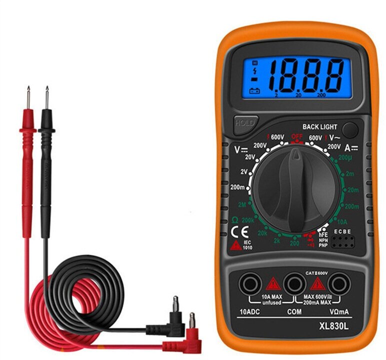 мультиметр-тестер XL830L+батарейка - фотография № 1
