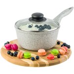 Ковш 1,5 л Elan Gallery гармония вкуса Серый агат с крышкой D18 - изображение