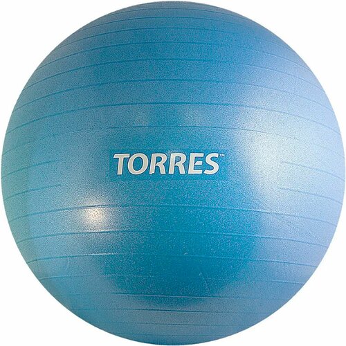 Мяч гимнастический Torres повышенной прочности 55см, с насосом, цвет голубой мяч гимнастический torres al121155bl d 55см голубой