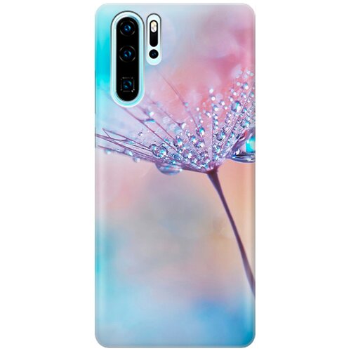 фото Ультратонкий силиконовый чехол-накладка для huawei p30 pro с принтом "капелька на одуванчике" gosso