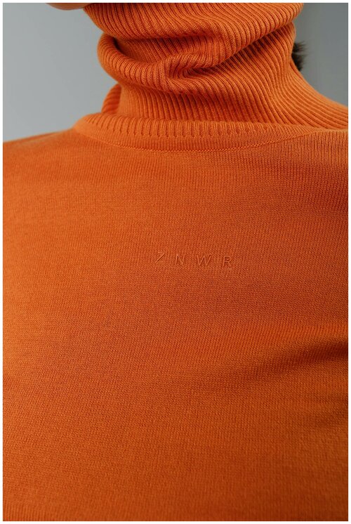 Водолазка ZNWR, длинный рукав, прилегающий силуэт, размер S, оранжевый