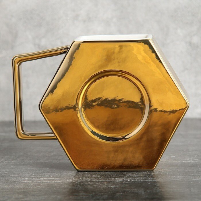 Дорого внимание Кружка керамическая «Золотая гайка», 550 мл, цвет золотистый