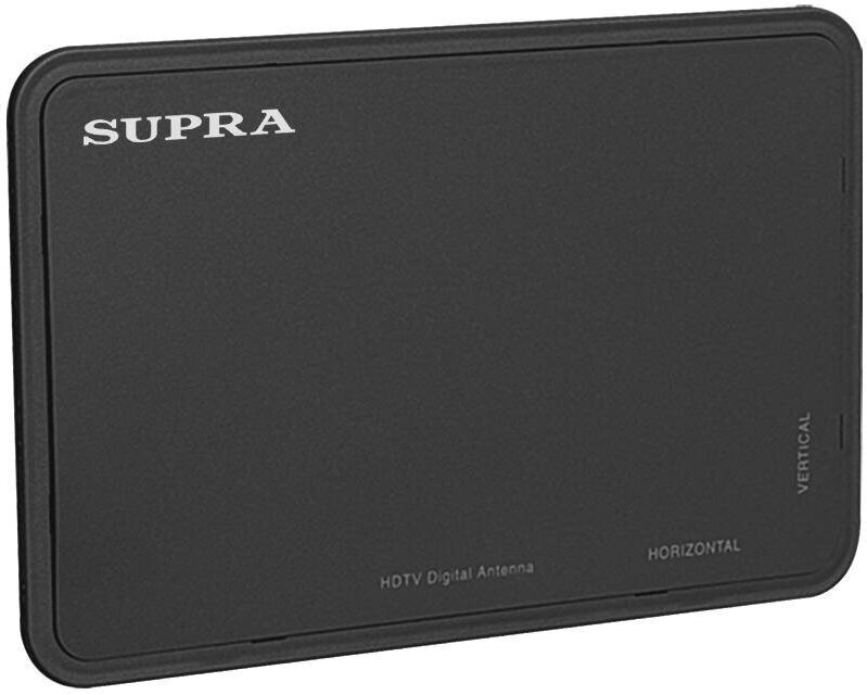 ТВ антенна Supra IADA-150A комнатная, с усилителем, черная - фото №1