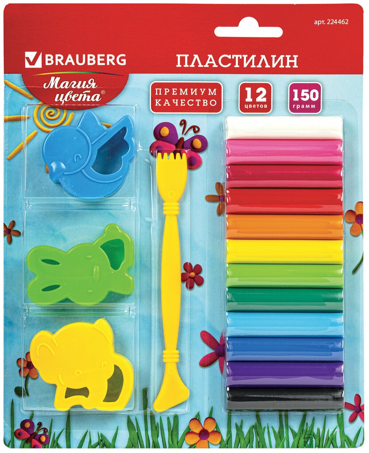 Пластилин BRAUBERG Магия цвета 24 цвета 500г (103351)