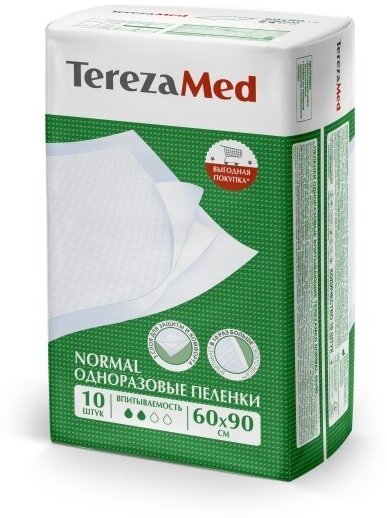 Пеленки TerezaMed Normal, 60x90 см, 10 шт.