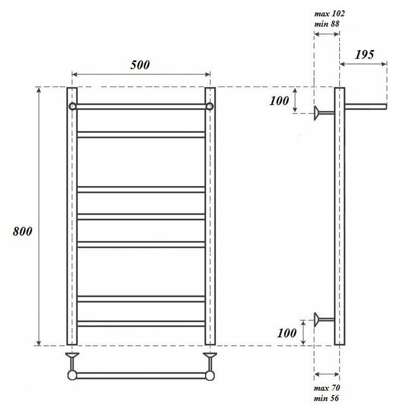 Электрический полотенцесушитель Point - фото №4