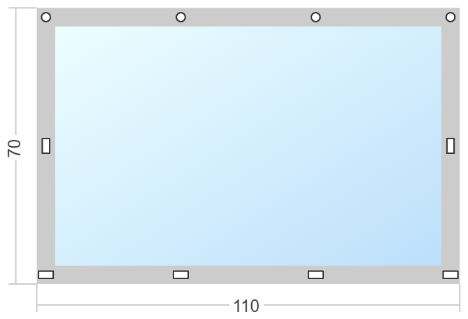 Мягкое окно Софтокна 110х70 см съемное, Скоба-ремешок, Прозрачная пленка 0,7мм, Серая окантовка, Комплект для установки - фотография № 3